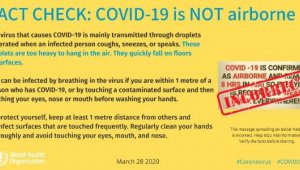 DSÖ: Koronavirüs hava yoluyla bulaşmıyor