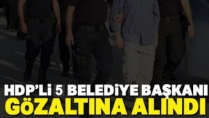 HDP'li 5 belediye başkanına terörden gözaltı