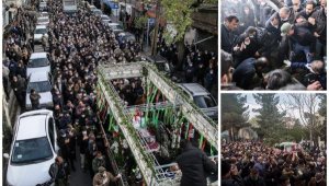 İran'da cenaze törenindeki kalabalık tepkilere neden oldu