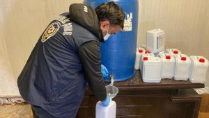 Sancaktepe'de sahte dezenfektan imalathanesine baskın