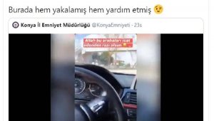 Bakan Soylu, o sürücünün görüntüsünü paylaştı: 'Türk polisi yakalar da, yardım da eder' dedi