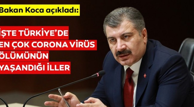 Sağlık Bakanı Koca açıkladı! Türkiye'de corona virüs ölümlerinin en çok yaşandığı 10 il