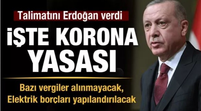 Talimatını Erdoğan verdi! İşte korona yasası...