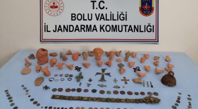 Bolu'da 173 sikke ve tarihi eserler ele geçirildi, 2 kişi gözaltına alındı