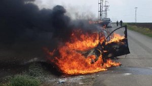 Silivri'de hayvanseverin otomobili yandı
