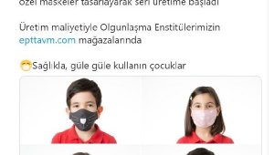 Bakan Selçuk'tan 'çocuklara özel maske' paylaşımı