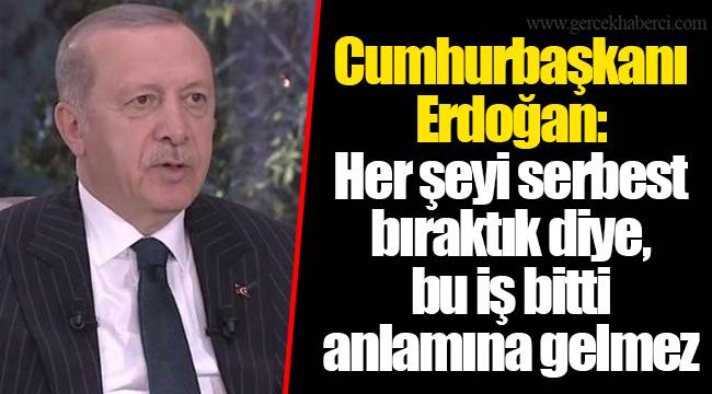 SON DAKİKA: Erdoğan: Her şeyi serbest bıraktık diye, bu iş bitti anlamına gelmez 