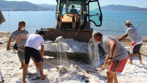 Bodrum'da plajlara serilen beyaz kumun kuvars kumu olduğu ortaya çıktı