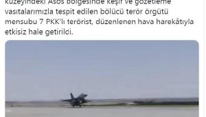 MSB: Irak'ın kuzeyinde 7 PKK'lı terörist etkisiz hale getirildi