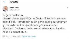 TUSAŞ Genel Müdürü Kotil koronavirüse yakalandı