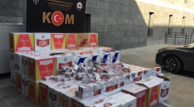 Kahramanmaraş'ta 350 bin TL'lik sigara makaronu ele geçirildi