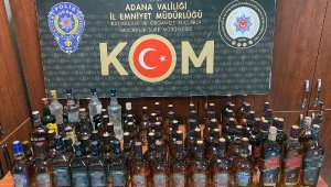 Adana'da 155 litre sahte, 206 şişe kaçak içki ele geçirildi