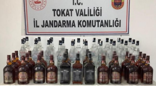 Tokat'ta, 102 litre kaçak içki ele geçirildi