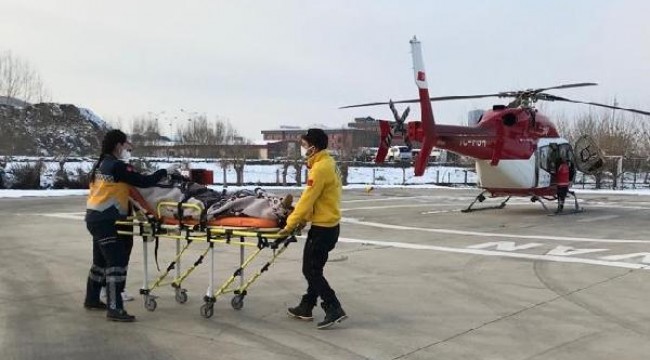 Helikopter ambulans 78 yaşındaki hasta için havalandı