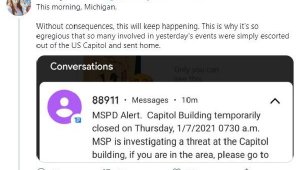 Michigan'daki kongre binası, güvenlik tehdidi nedeniyle kapatıldı