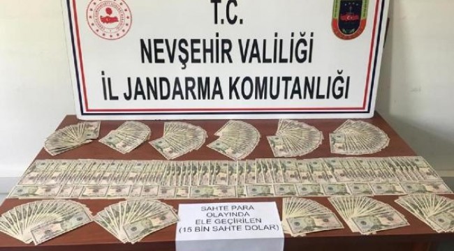 Nevşehir'de 15 bin sahte doları piyasaya sürmeye çalışan 2 kişi yakalandı