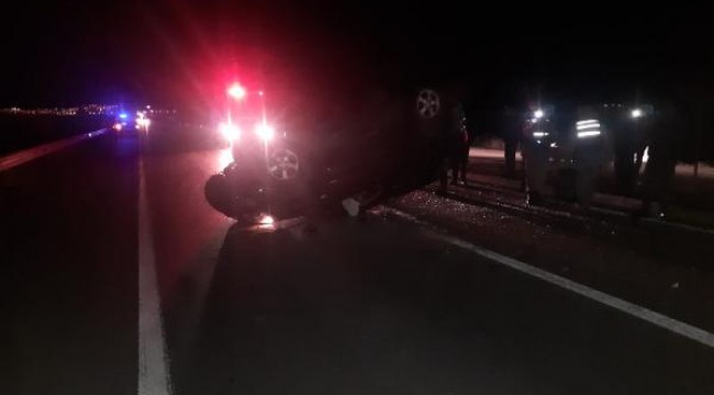 Sivas'ta takla atan otomobilin sürücüsü yaralandı