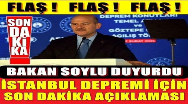Süleyman Soylu: "İstanbul depremi çok uzak değil!" 