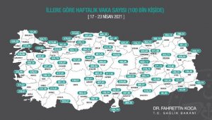 En yüksek vaka sayıları İstanbul, Çanakkale, Tekirdağ ve Kırklareli'nde