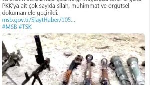 6 PKK'lının etkisiz hale getirildiği mağarada, silah ve mühimmatlar ele geçirildi