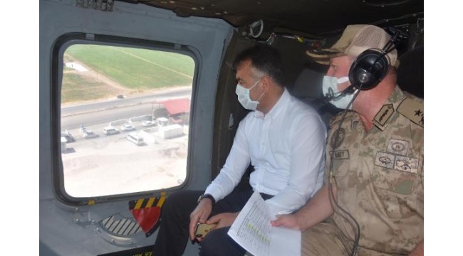 Bitlis Valisi Çağatay, helikopterle trafik denetimine katıldı