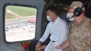 Bitlis Valisi Çağatay, helikopterle trafik denetimine katıldı