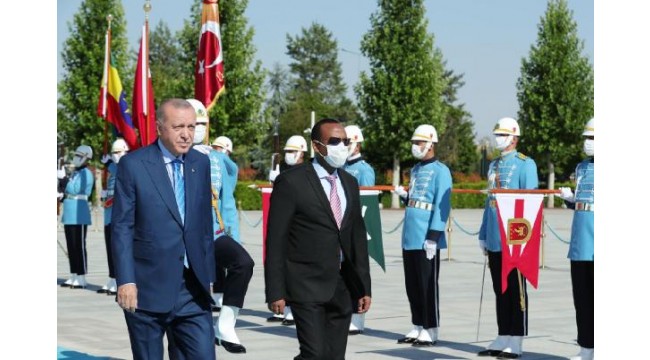 Cumhurbaşkanı Erdoğan, Etiyopya Başbakanı Ahmed'i resmi törenle karşıladı
