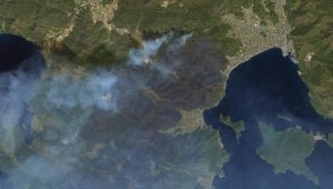 Marmaris ve Manavgat'taki yangın uzaydan görüntülendi