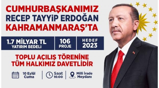 Cumhurbaşkanı Erdoğan Kahramanmaraş'ta gençlerle buluşacak