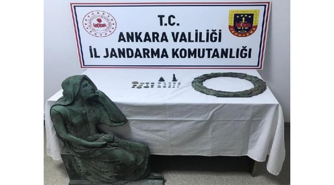 Ankara'da 31 adet tarihi eser ele geçirildi; 2 gözaltı